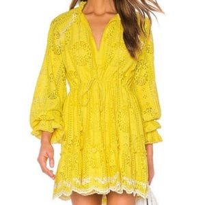 NWT HEMANT AND NANDITA Sol Mini Dress in Yellow SZ XS